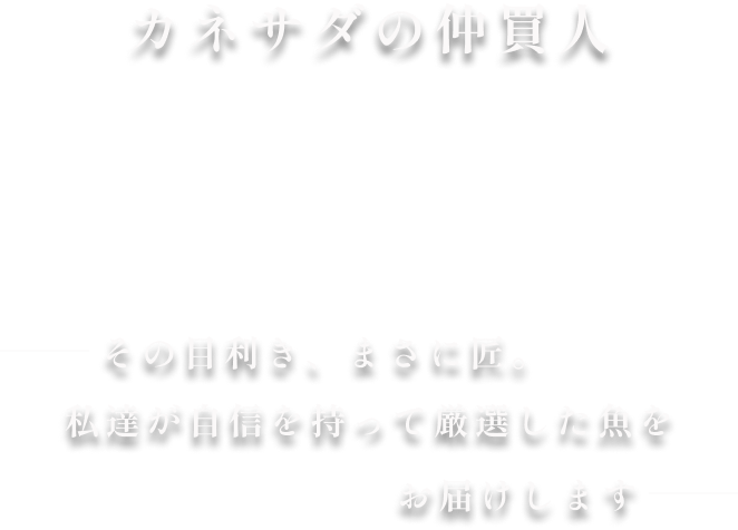 その目利き、まさに匠。私達が自信を持って厳選した魚をお届けします